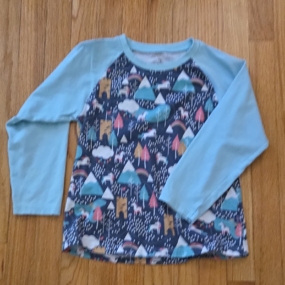 Kids 3/4 Sleeve Mountain Print Shirt